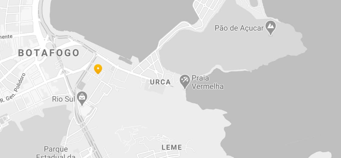 mapa marcando o endereço da loja do Rio de Janeiro